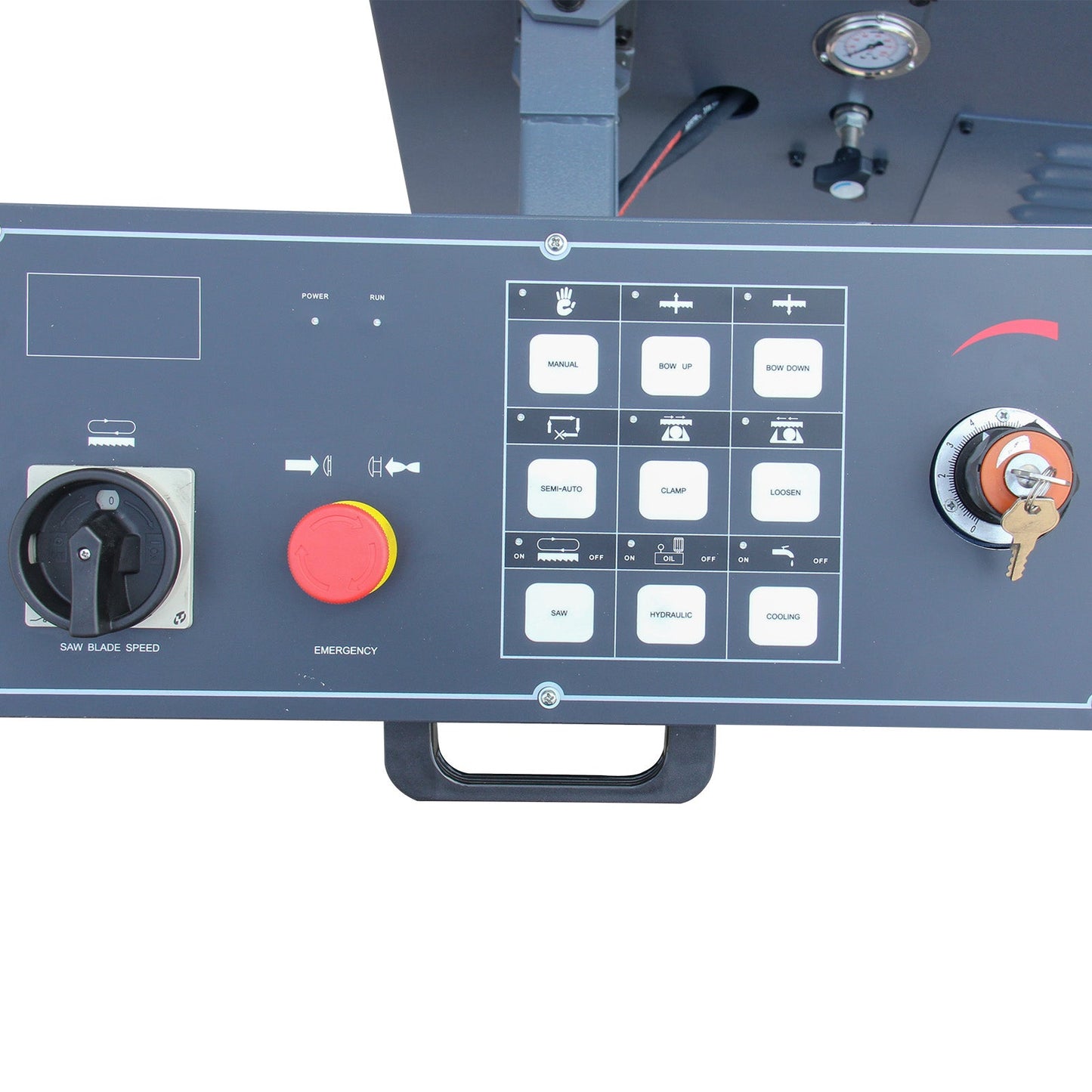 KAKA INDUSTRIAL 18"x9.8" Horizontal Band Saw, Swivel on both sides, Movable control panel, finger touch keys, Max. cutting 13" dia. at 90°, BS-1810GC Metal Cutting Band Saw, 220V-60HZ-3PH - 188125V220