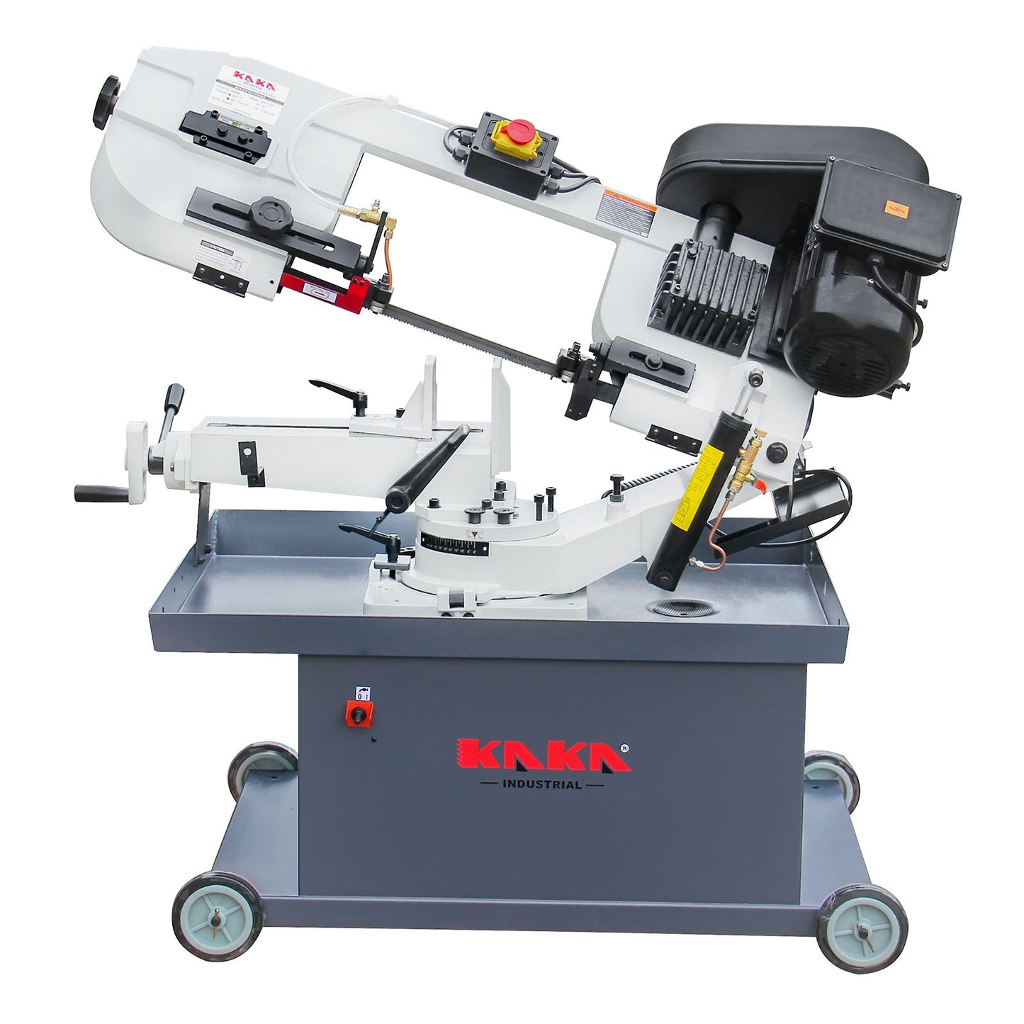 KAKA INDUSTRIAL Metal Horizontal Band Saw, 7x 8-1/4 inch Rectangular at 90 degrees, 1.5HP 115V/230V, Adjustable 45°-90° Bow, Metal Band Saw BS-712R - 188008V115V230