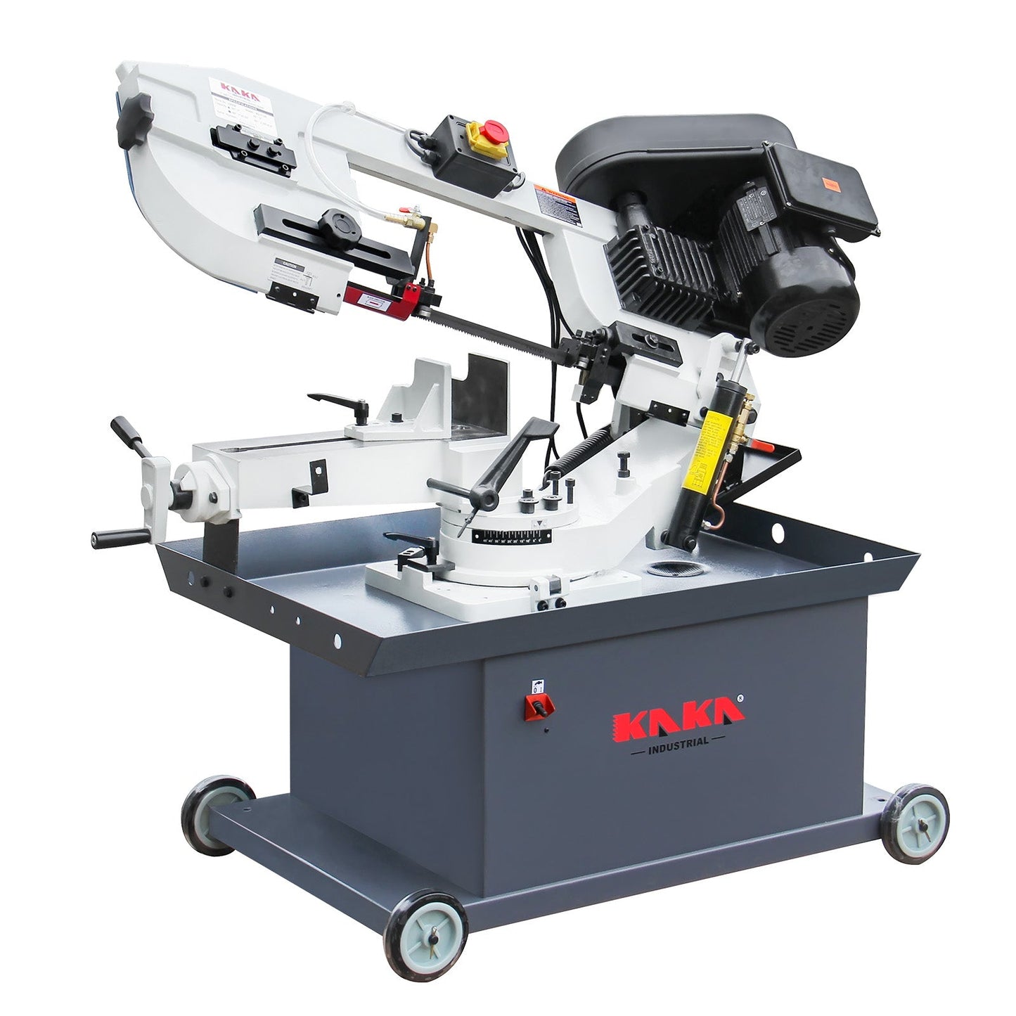 KAKA INDUSTRIAL Metal Horizontal Band Saw, 7x 8-1/4 inch Rectangular at 90 degrees, 1.5HP 115V/230V, Adjustable 45°-90° Bow, Metal Band Saw BS-712R - 188008V115V230