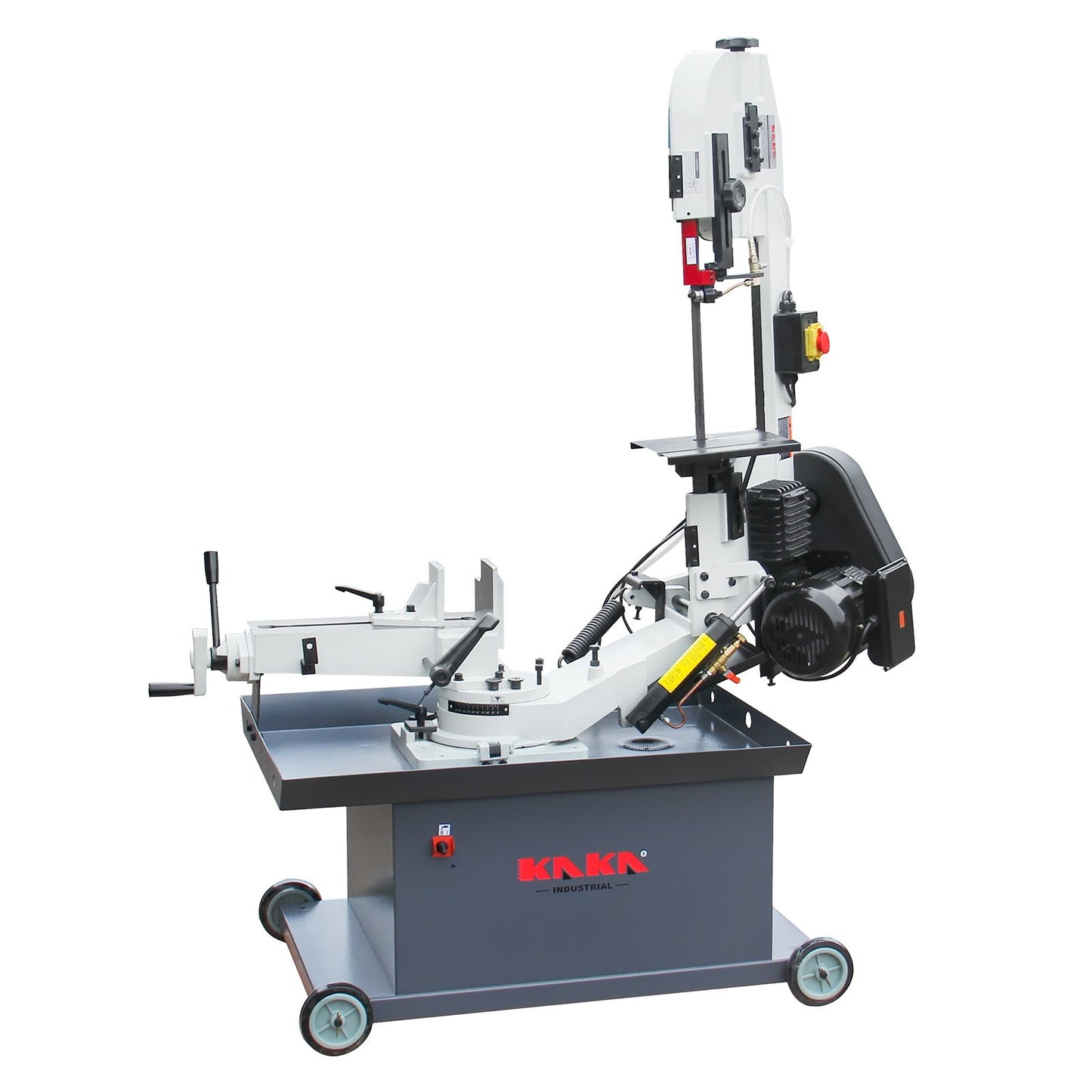 KAKA INDUSTRIAL Metal Horizontal Band Saw, 7x 8-1/4 inch Rectangular at 90 degrees, 1.5HP 115V/230V, Adjustable 45°-90° Bow, Metal Band Saw BS-712R - 188008V115V230