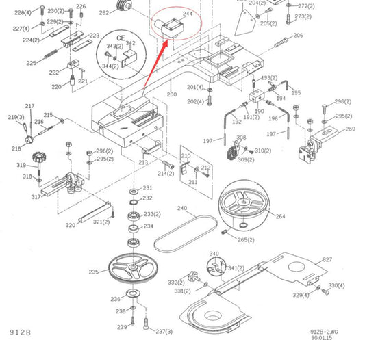 KAKA INDUSTRIAL Spare parts for KAKA Industrial BS-912B 9" Metal Cutting Band Saw - 188010-244