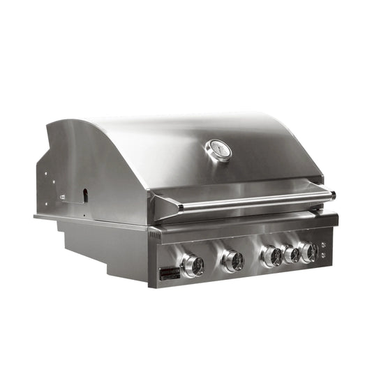 Broilmaster 32-Inch 4-Burners Premium Natural Gas Grill and Grill Cart in Stainless Steel - AP2-BSB324N