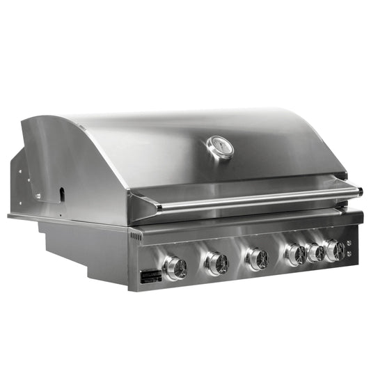 Broilmaster 40-Inch 5-Burner Premium Propane Gas Grill and Grill Cart in Stainless Steel - AP2-BSB405P