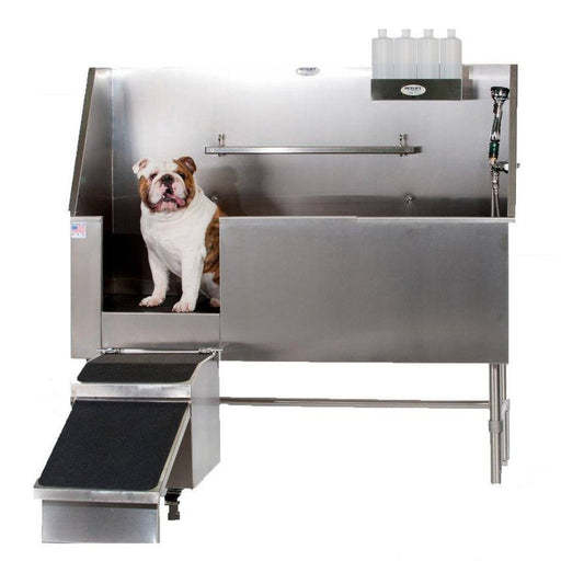 PETLIFT Aqua Quest Stainless Steel Walk-In Dog Grooming Bath Tub 48" - PL-BT-AQ48