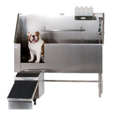 PETLIFT Aqua Quest Stainless Steel Walk-In Dog Grooming Bath Tub 60" - PL-BT-AQ58-LH