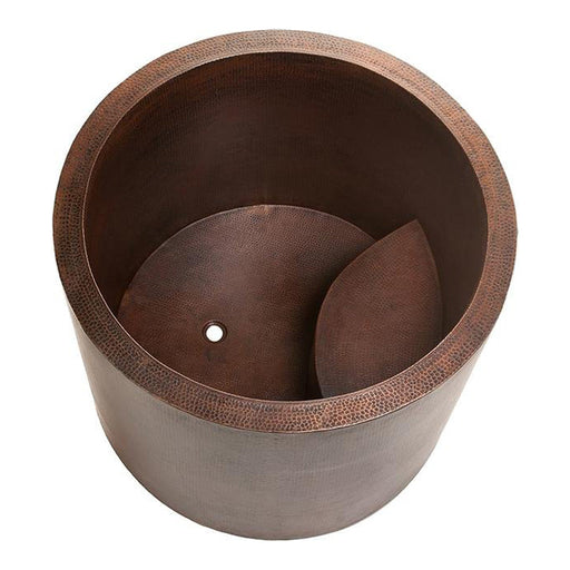 Premier Copper 45 in. Hammered Copper Japanese Style Soaker Bathtub - BTR45DB