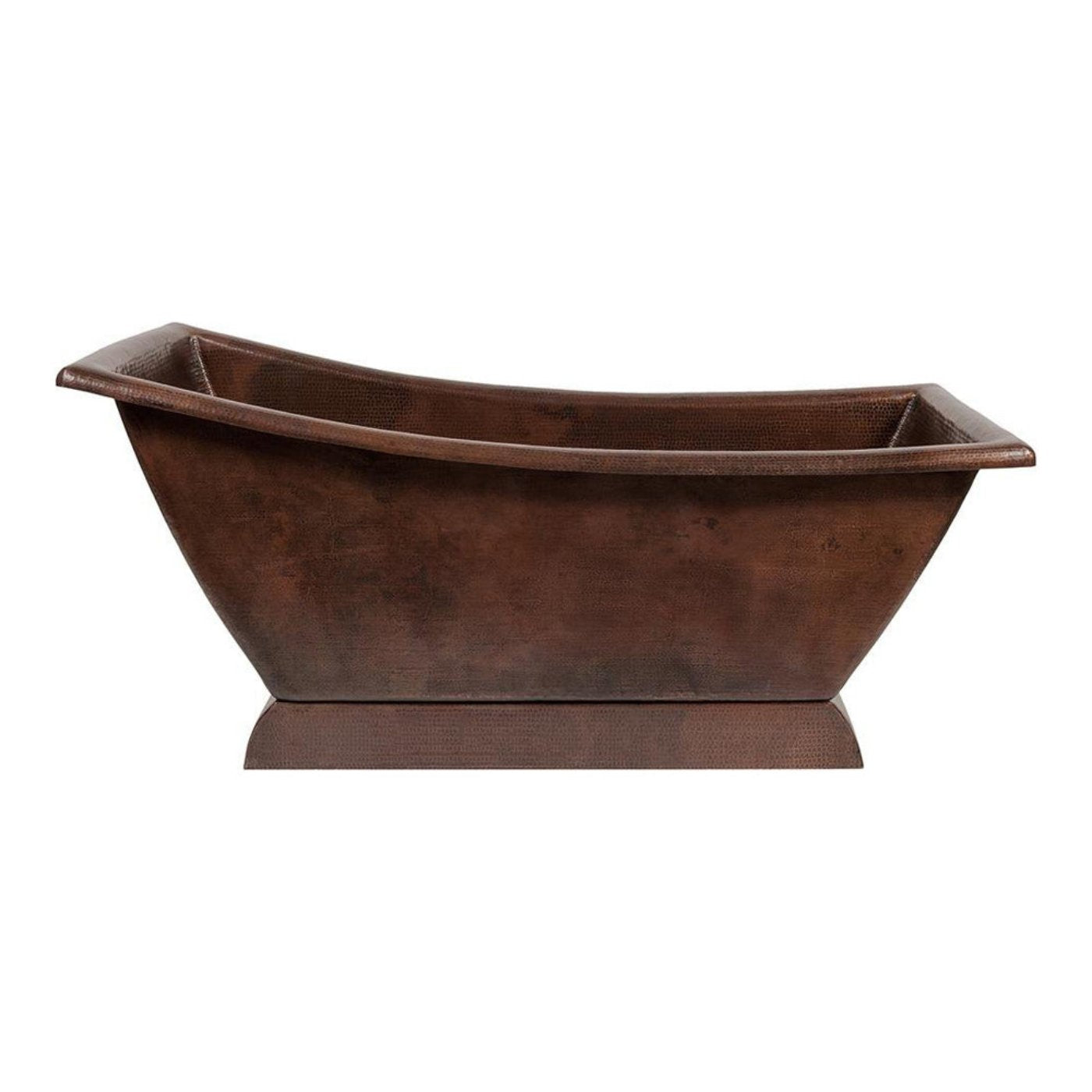 Premier Copper 67 in. Hammered Copper Canoa Single Slipper Bathtub - BTSC67DB