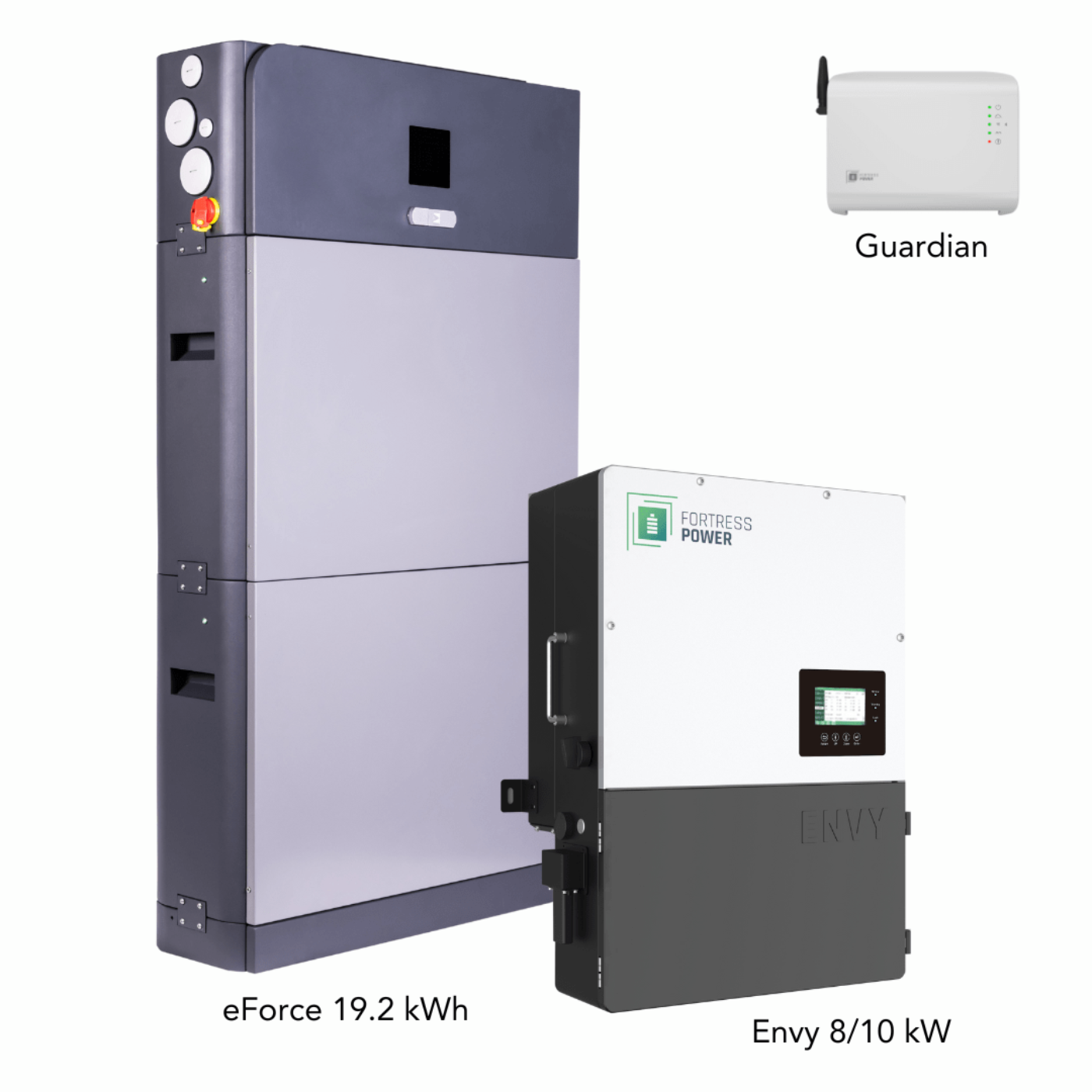 Aims Power Hybrid Power Kit | 10kW 120/240 Output 48VDC - 19.2kWh System Bundle | Envy10 Hybrid Inverter + eForce 19.2 Stackable Lithium Battery | Guardian Battery Monitor - Envy10+eForce19.2+Guardian