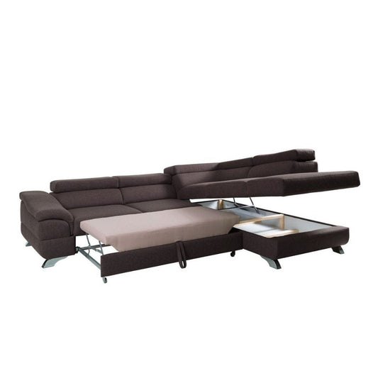 Maxima House Sectional FULL size Sleeper Sofa BEAU with storage - MIR003