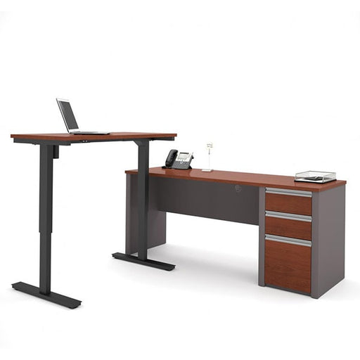 Bestar Connexion L-Desk with Electric Height Adjustable Table