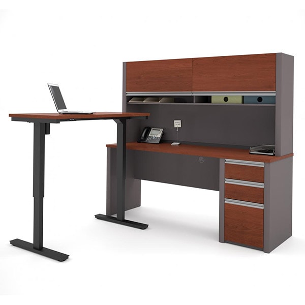 Bestar Connexion L-Desk with Electric Height Adjustable Table