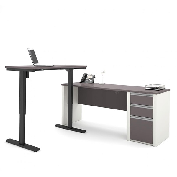 Bestar Connexion L-Desk with Electric Height Adjustable Table