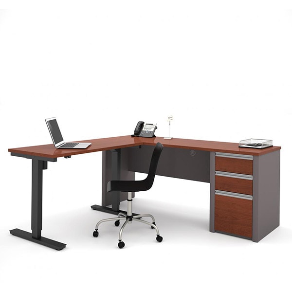 Bestar Connexion L-Desk with Electric Height Adjustable Table