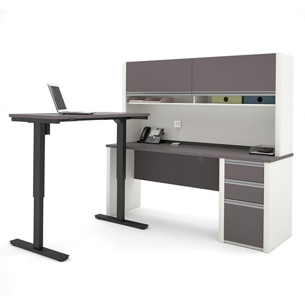 Bestar Connexion L-Desk with Electric Height Adjustable Table