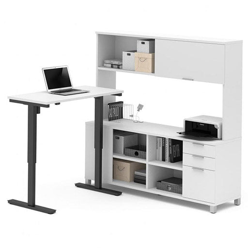 Bestar Pro-Linea L-Desk with Electric Height Adjustable Table