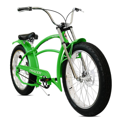 Tracer 26" Santak GT Chopper Stretch Cruiser 1-Speed Fat Tire Bike - MB-SANTAK-BL