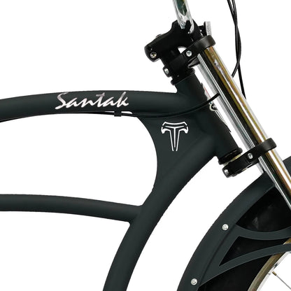 Tracer 26" Santak GT Chopper Stretch Cruiser 1-Speed Fat Tire Bike - MB-SANTAK-BL