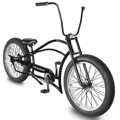 Tracer 26" Siena GT Chopper Stretch Cruiser Fat Tire Oversized Frame Bike - MB-SIENA GT-BK/PLS