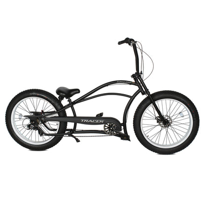 Tracer 26" Siena GT Chopper Stretch Cruiser Fat Tire Oversized Frame Bike - MB-SIENA GT-BK/PLS