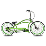 Tracer 29" Siena GT-7 Chopper Stretch Cruiser Fat Tire 7-Speed Bike - MB-SIENA GT 7-29-GRN/GRN
