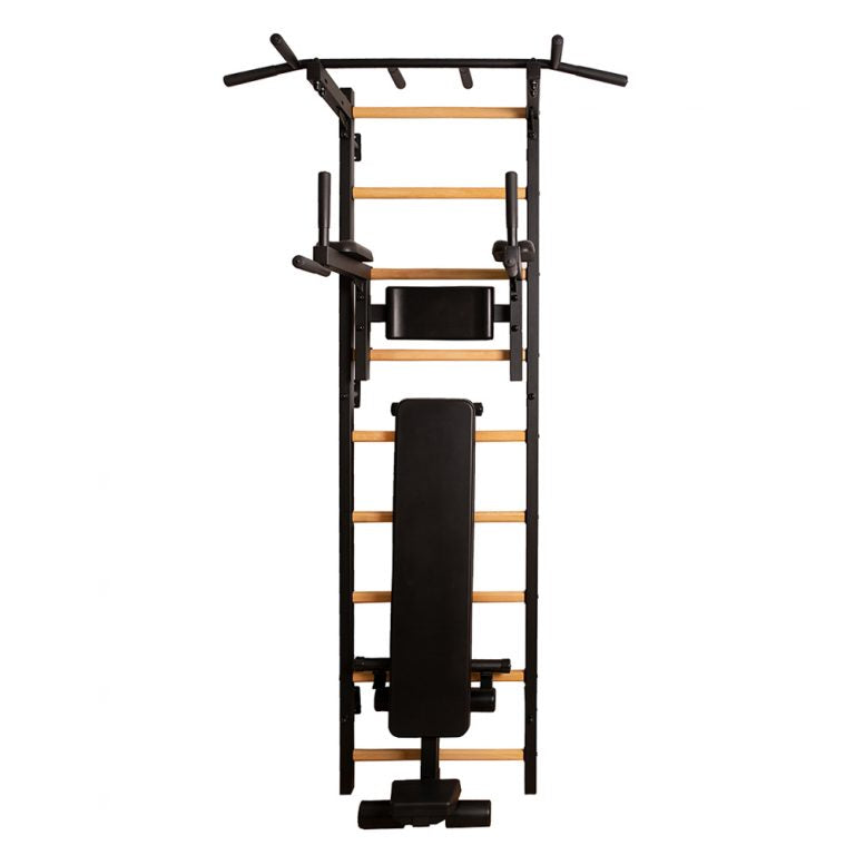 BenchK Swedish Ladder w/ Bench - Black - 5903317830597