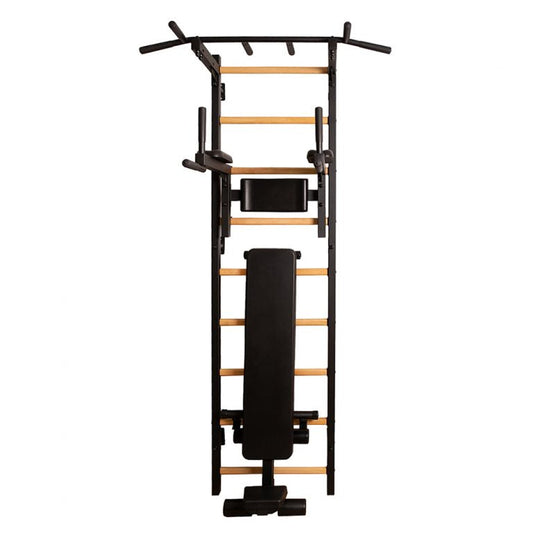 BenchK Swedish Ladder w/ Bench - Black - 5903317830597