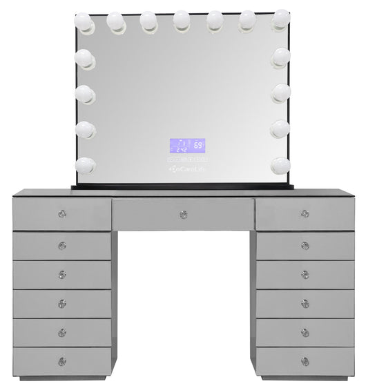 DoCareLife Sofia Mirrored Vanity - DCL-VT003-SILVER-SET