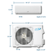 Air-Con Blue Hyper 18000 BTU 21 SEER Hyper Heat Mini Split Air Conditioner 15ft Lineset & Wiring - ABHCI4H4S18