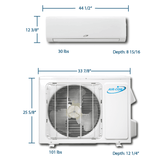 Air-Con Blue Hyper 18000 BTU 21 SEER Hyper Heat Mini Split Air Conditioner 15ft Lineset & Wiring - ABHCI4H4S18