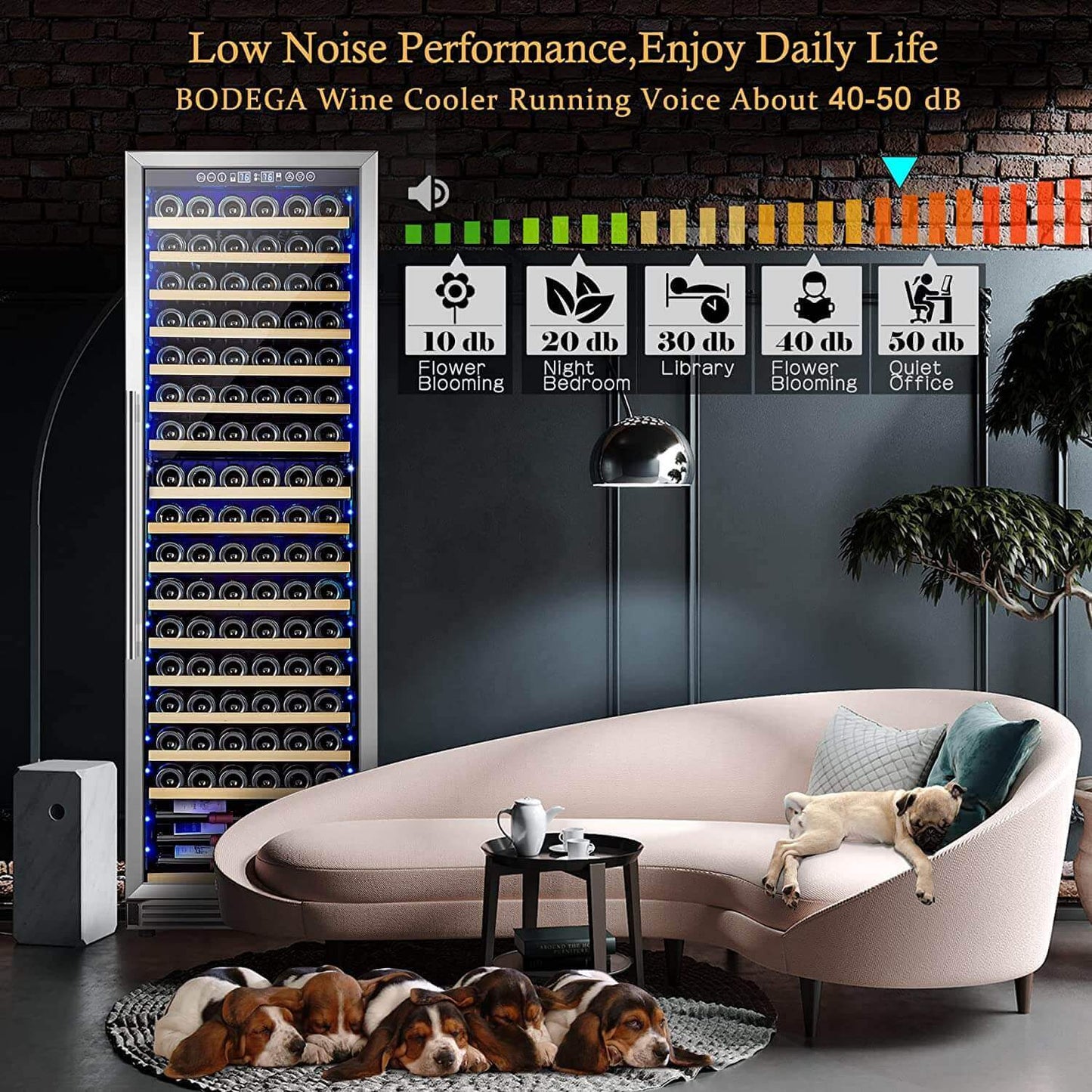 BODEGAcooler 24" Large Capacity 176 Bottles Wine Cooler Single Zone - YC-510A