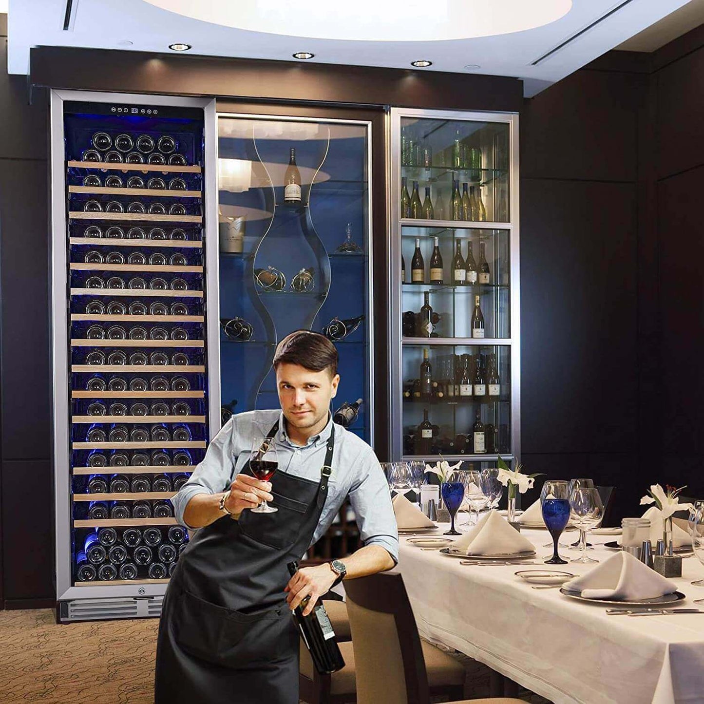 BODEGAcooler 24" Large Capacity 176 Bottles Wine Cooler Single Zone - YC-510A