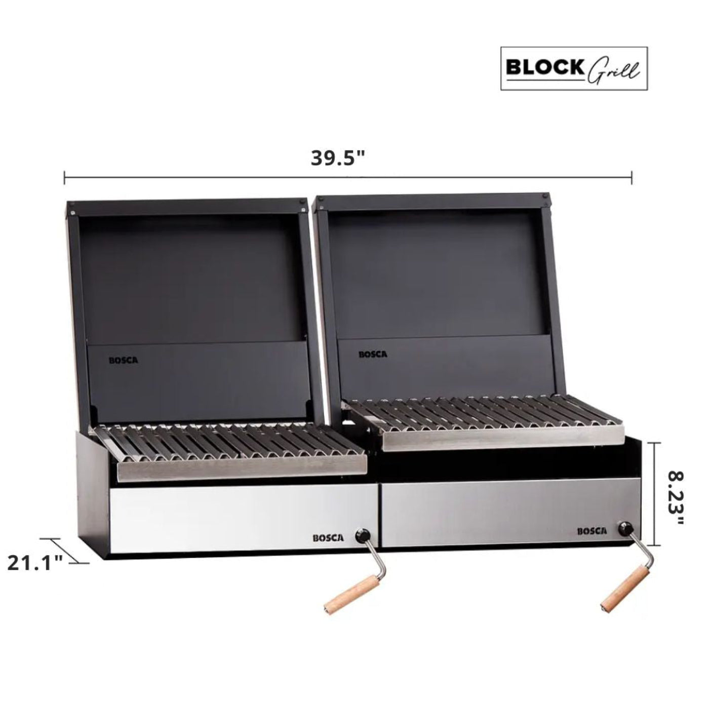 Bosca Pack Block 500 20" + Block 500 20" Built-in Charcoal Grill - 104010041