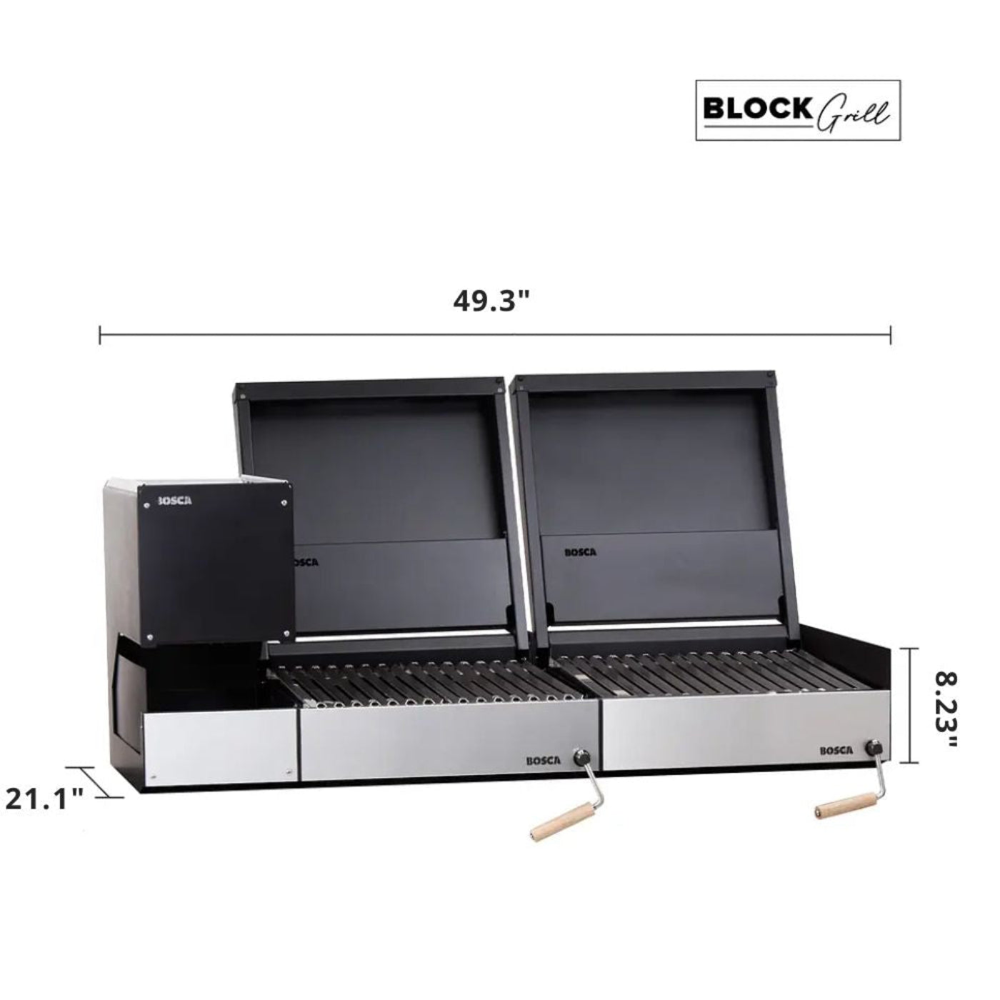 Bosca Pack Block Wood Brazier 250 + Block 500 20" + Block 500 20" Built-in Charcoal Grill - 104010039