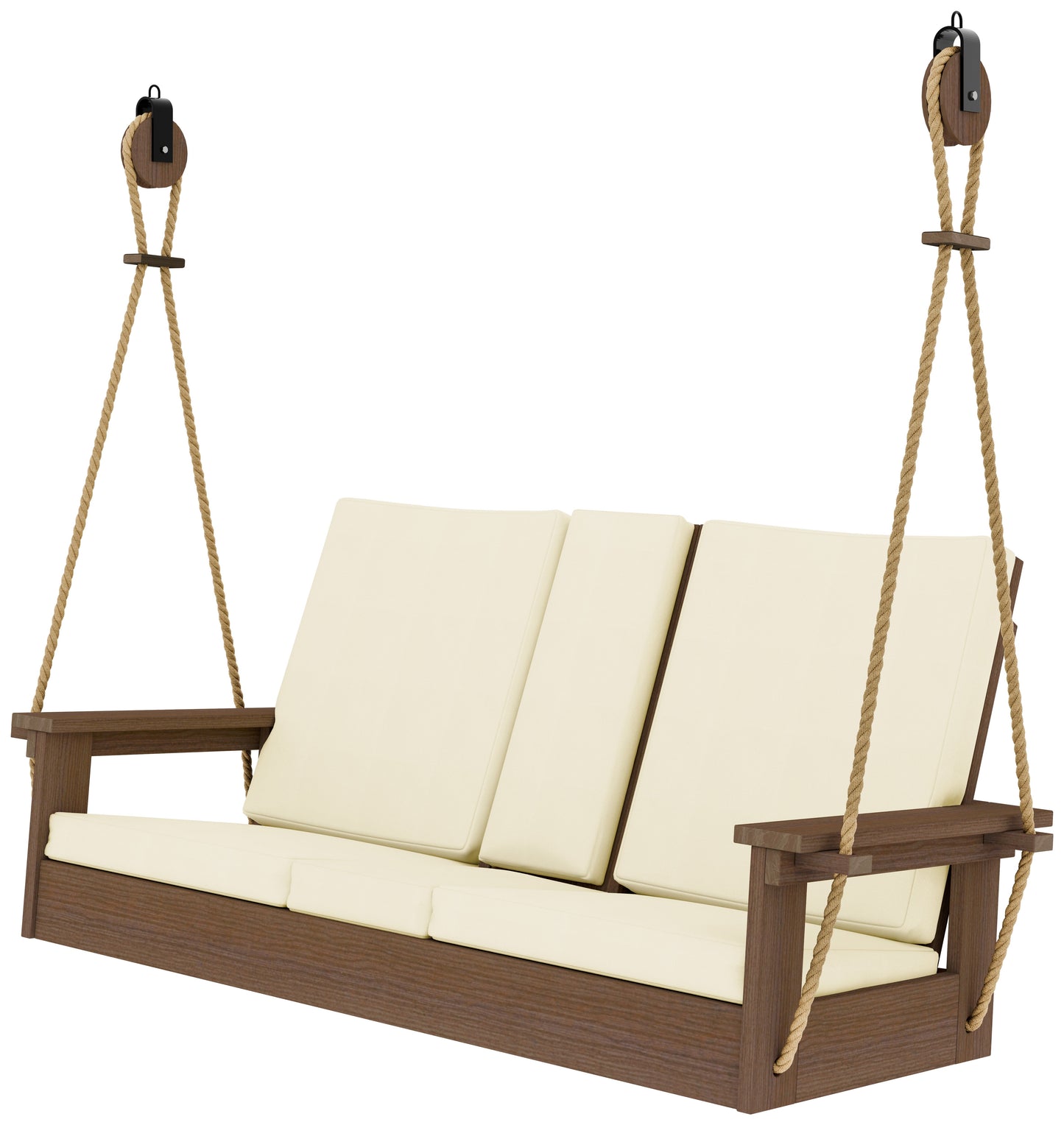 QW Amish Black Swing Frame w/ Optional Brooklyn Lounge Swing w/ Console - 162P-HSASF-C,HSSFT