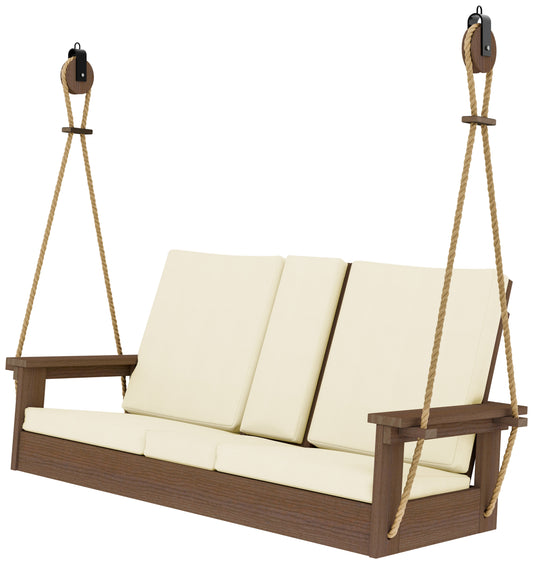 QW Amish Black Swing Frame w/ Optional Brooklyn Lounge Swing w/ Console - 162P-HSASF-C,HSSFT