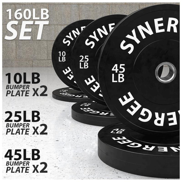 Synergee Bumper Plate Sets- SOLIDRUBBER-160LB