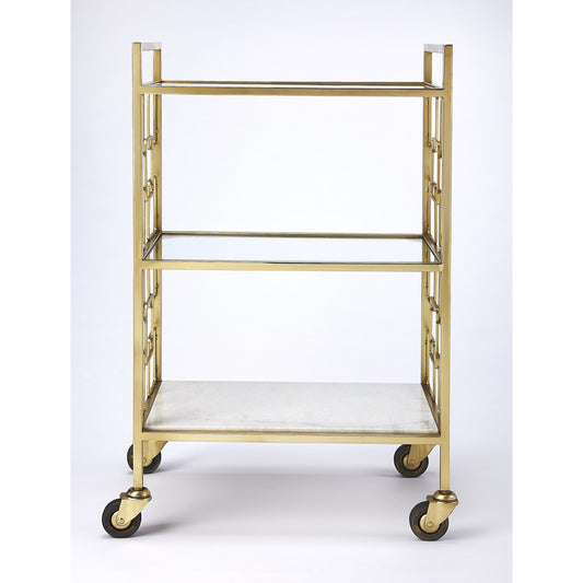 Butler Specialty 5347402 Arcadia Polished Gold Bar Cart