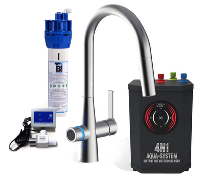 AquaNuTech 4N1 Aqua-System PLUS Contemporary Faucet with FL1000 Filtration System New - 4N1CASPLUS-CH