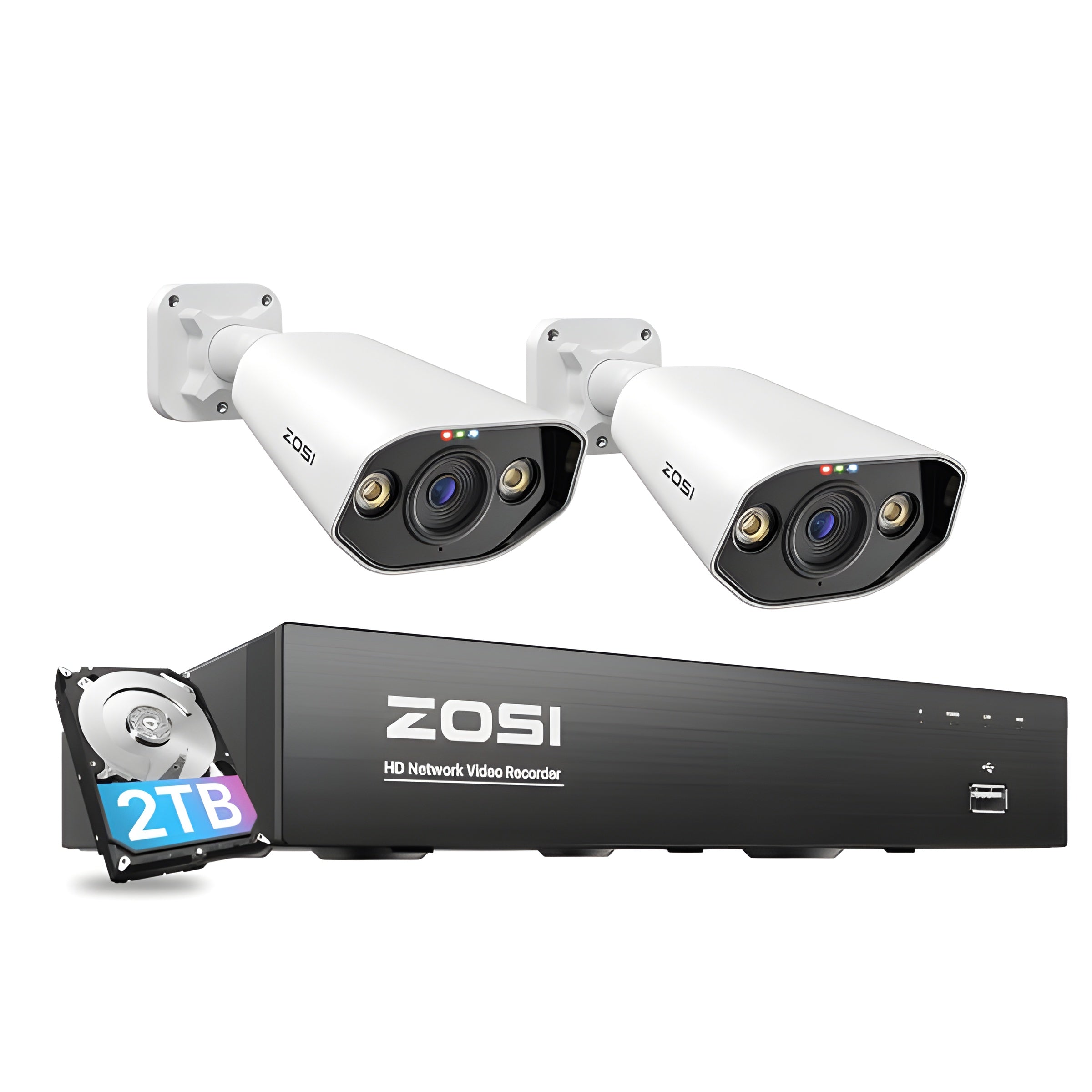 Zosi C182 4K 8 Channel Starlight PoE Camera System + 2TB Hard Drive - ZOSI2