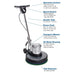 Powr-Flite Classic Metal, Floor Machine, Dual Speed, 17" or 20", 100lbs or 105lbs, 175 RPMs and 320RPMs, 1.5HP, 50' Cord