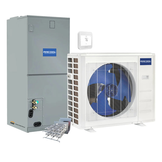 MRCOOL Hyper Heat 2nd Gen 24K BTU, 2 Ton, 18.3 SEER2 Heat Pump Condenser and Ducted Air Handler with 8kW Heat Kit (C24HP230BL00H08)