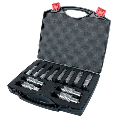 EVOLUTION 12 PC. 1" Depth Annular HSS Mag Drill Cutter Set 7/16" To 1-1/8" w/ 3/4" Weldon Shank - CC12SET-1