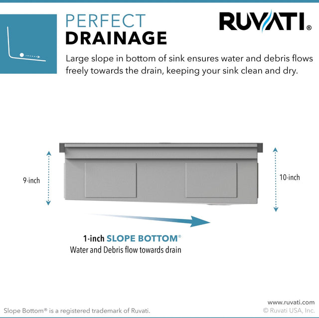 Ruvati Dual Tier 45-inch Workstation Two-Tiered Ledge Kitchen Sink Undermount 16 Gauge Stainless Steel - RVH8333