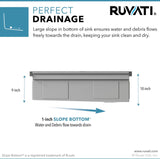 Ruvati Dual Tier 45-inch Workstation Two-Tiered Ledge Kitchen Sink Undermount 16 Gauge Stainless Steel - RVH8333