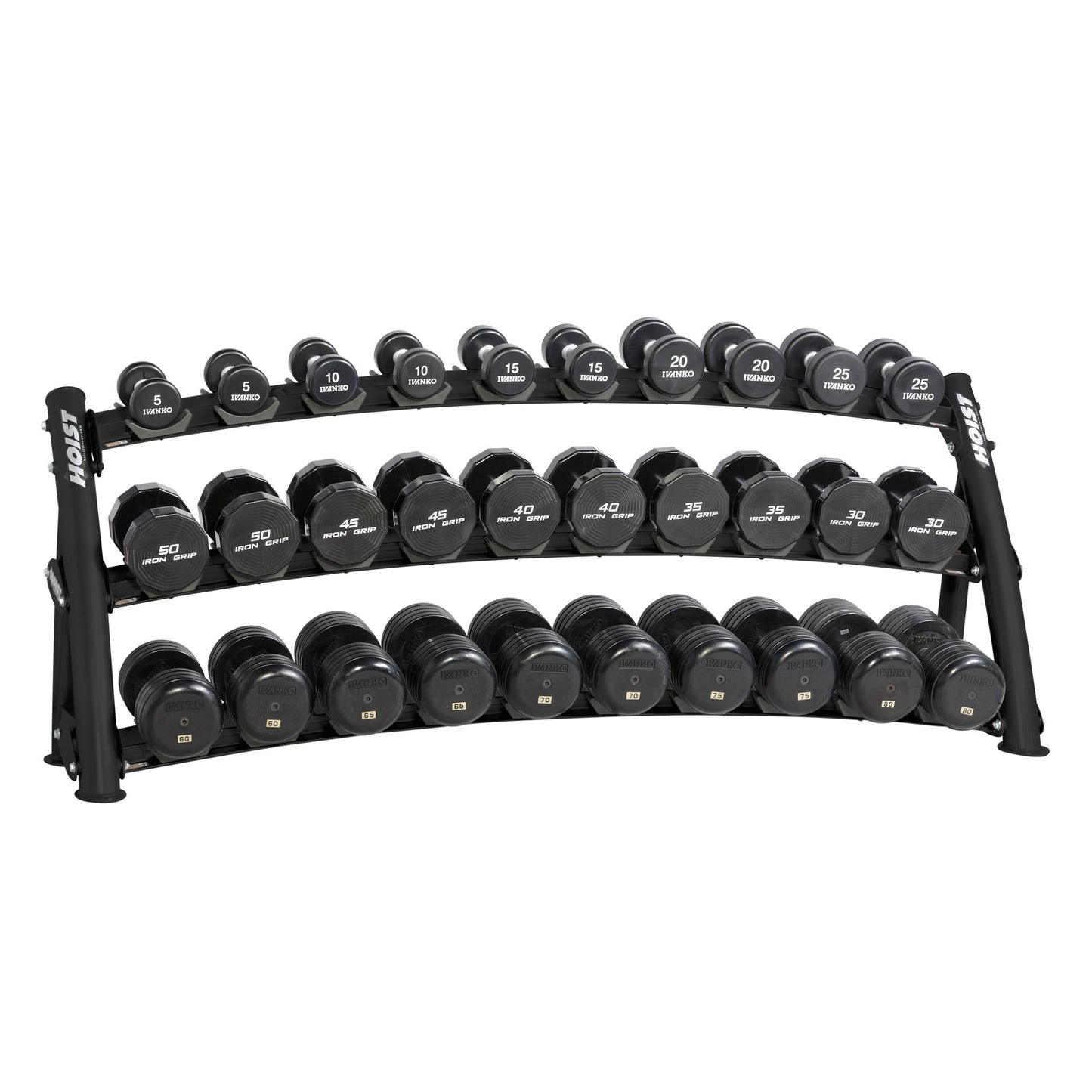 Hoist 3-Tier Horizontal Dumbbell Rack - CF-3461-3 Black