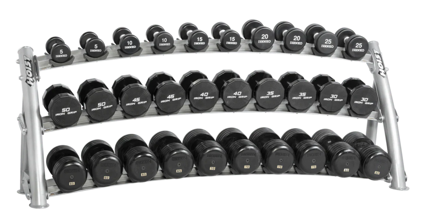 Hoist 3-Tier Horizontal Dumbbell Rack - CF-3461-3 Black
