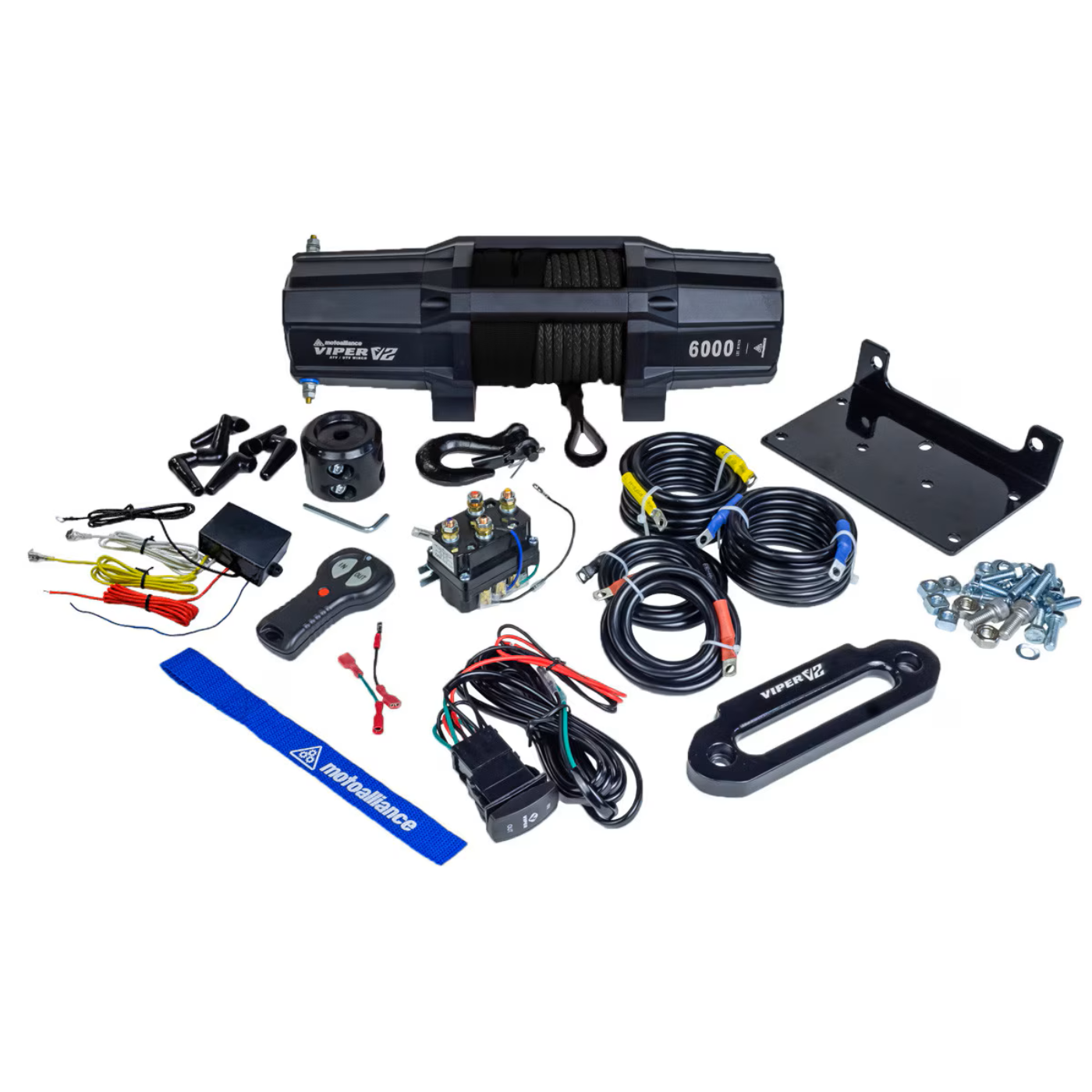 MotoAlliance Viper V2 ATV/UTV Winch Wide Spool 6000lbs New - VT6000SE_BK