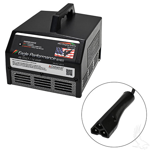 RedHawk Golf Cart Battery Charger - Eagle Performance Series - 36V-48V Auto Ranging 15A EZGO 3-Pin - CGR-318