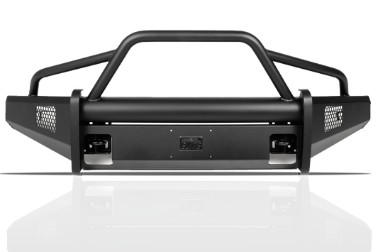 Fab Fours CH08-Q2062-1 Chevy Silverado 2500/3500 2007.5-2010 Black Steel Elite Front Bumper with Pre-Runner Guard
