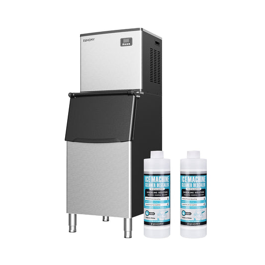 EUHOMY 339/449Lbs/24H Easy Use Commercial Ice Maker Machine Includes 2 Bottles of Cleaner - CIM-01CS2